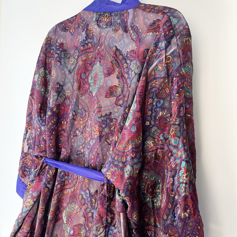 Victoria's Secret Vintage Sheer Kimono Robe One Size Fairy Core Floral 90s - Picture 5 of 9